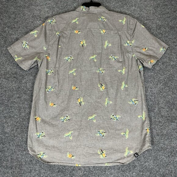 VANS Shirt Mens M Grey AOP Parrots Short Sleeve Button Up Pocket Skate Adult - Picture 5 of 7